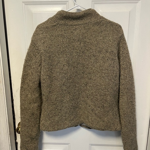 Abercrombie & Fitch Tan Teddy Jacket 100% lambs wool large runs small. Fits M - Picture 5 of 5